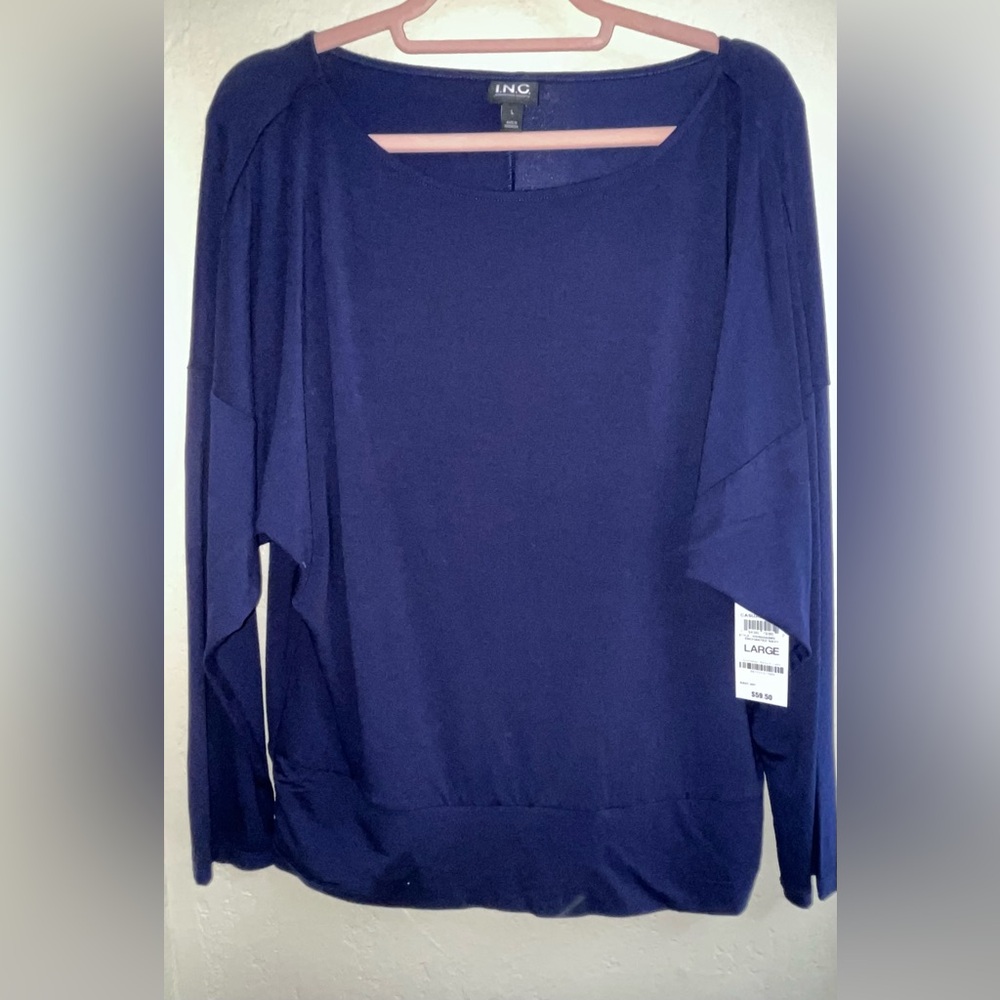 INC International Concepts Navy Blue Top